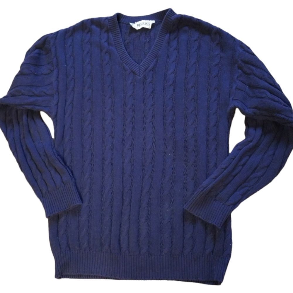 Megalos Tall Vintage Sweater Chunky Blue XL
